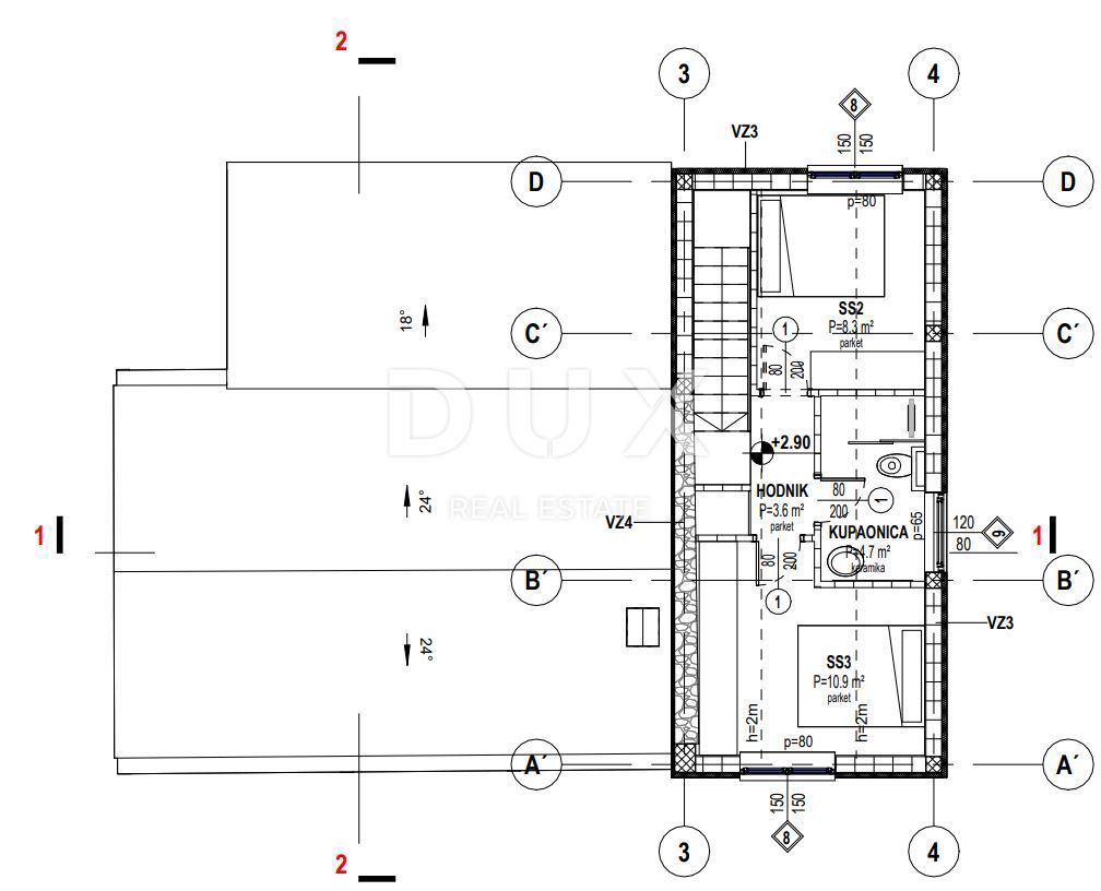 ISTRIA, ŠTOKOVCI - Villa con piscina in fase Roh-bau + terreno edificabile 550 m2