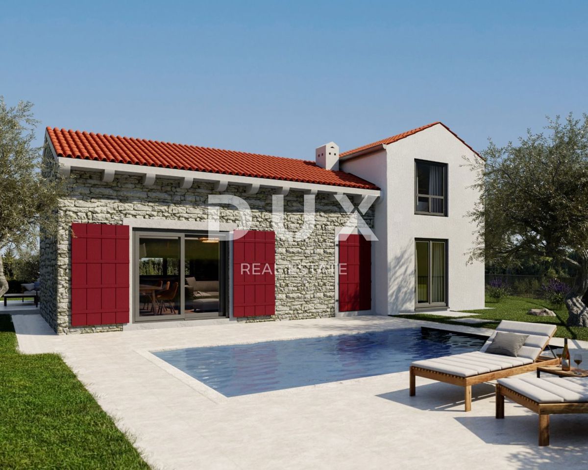 ISTRIA, ŠTOKOVCI - Villa con piscina in fase Roh-bau + terreno edificabile 550 m2