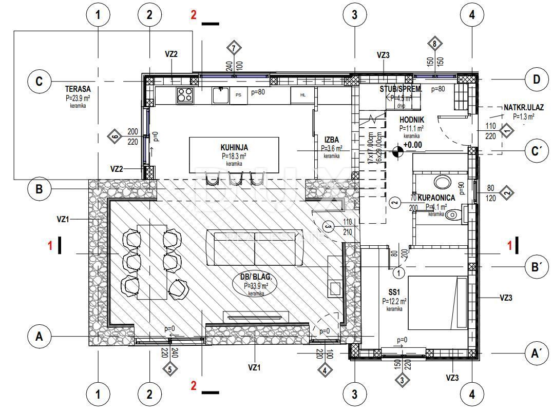 ISTRIA, ŠTOKOVCI - Villa con piscina in fase Roh-bau + terreno edificabile 550 m2