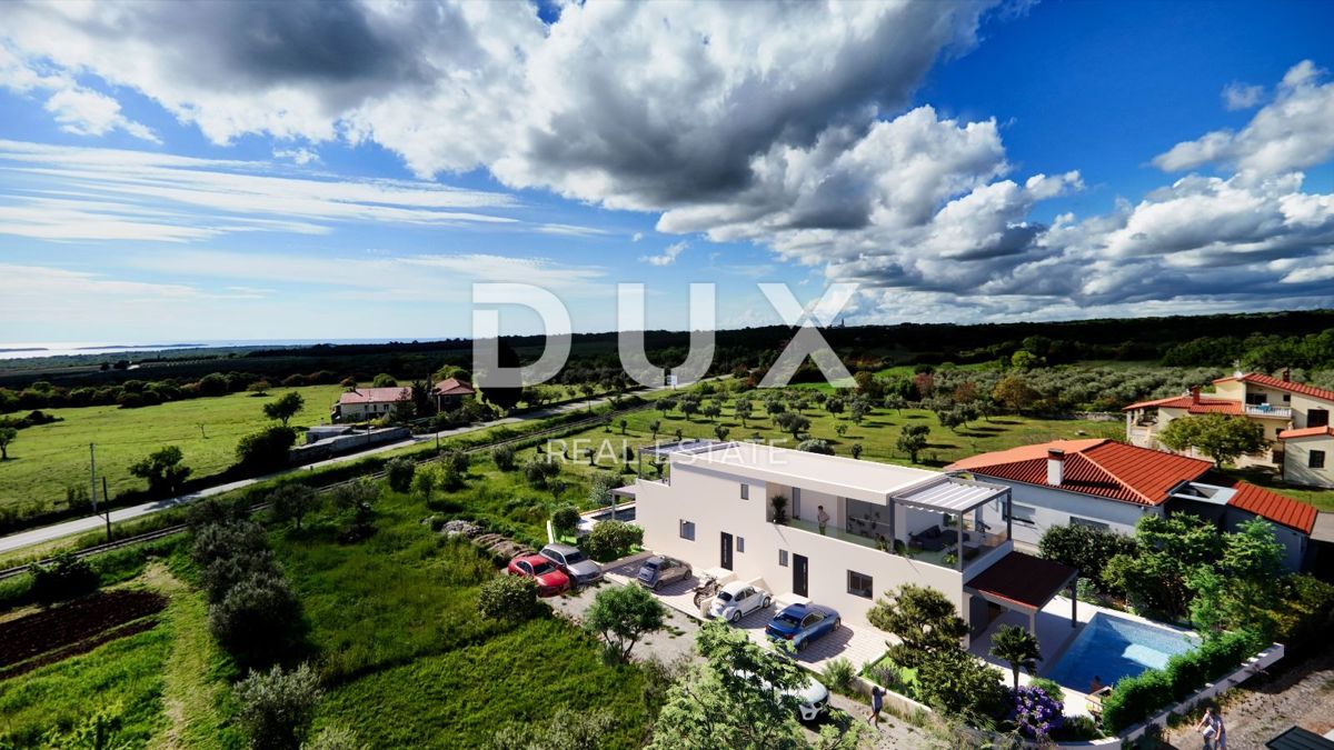 ISTRIA, GALIŽANA - Terreno edificabile con permesso per una villa moderna con vista panoramica sul mare