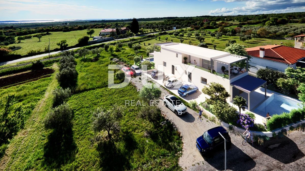 ISTRIA, GALIŽANA - Terreno edificabile con permesso per una villa moderna con vista panoramica sul mare