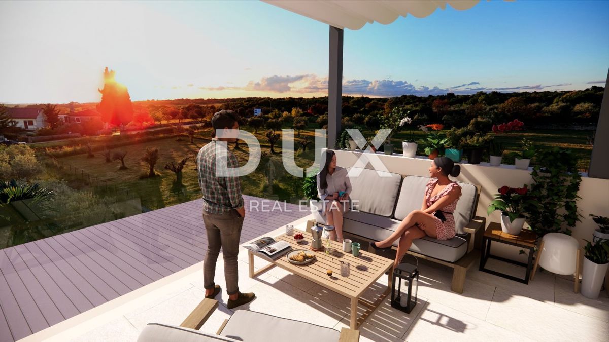ISTRIA, GALIŽANA - Terreno edificabile con permesso per una villa moderna con vista panoramica sul mare