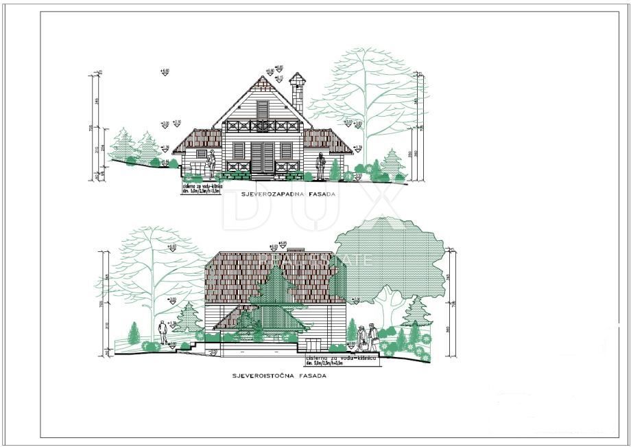 GORSKI KOTAR, FUŽINE - terreno edificabile (strutture turistiche rurali) 4762 m2 con progetto preliminare, prezzo ribassato, 15 EUR m2, OCCASIONE ECCEZIONALE!!!!
