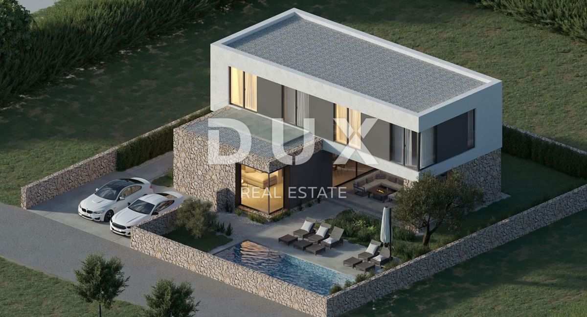ISOLA DI PAG, KOLAN - villa 200m2 con piscina + area 400m2