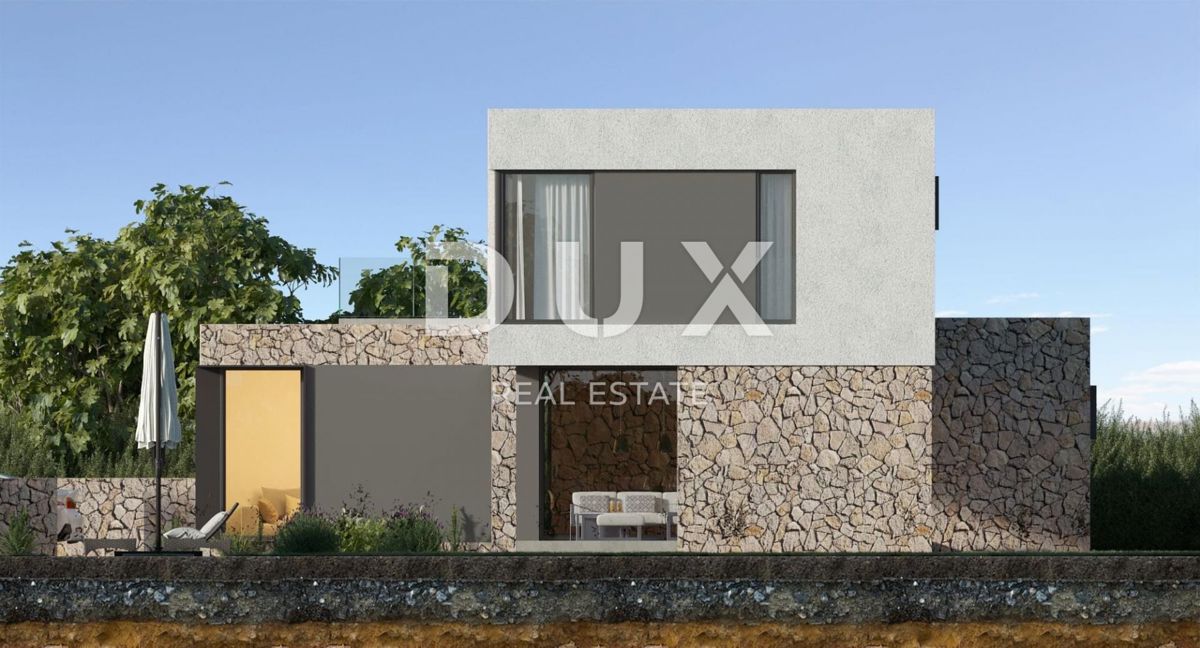 ISOLA DI PAG, KOLAN - villa 200m2 con piscina + area 400m2