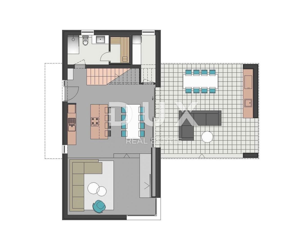 ISOLA DI PAG, KOLAN - villa 200m2 con piscina + area 400m2