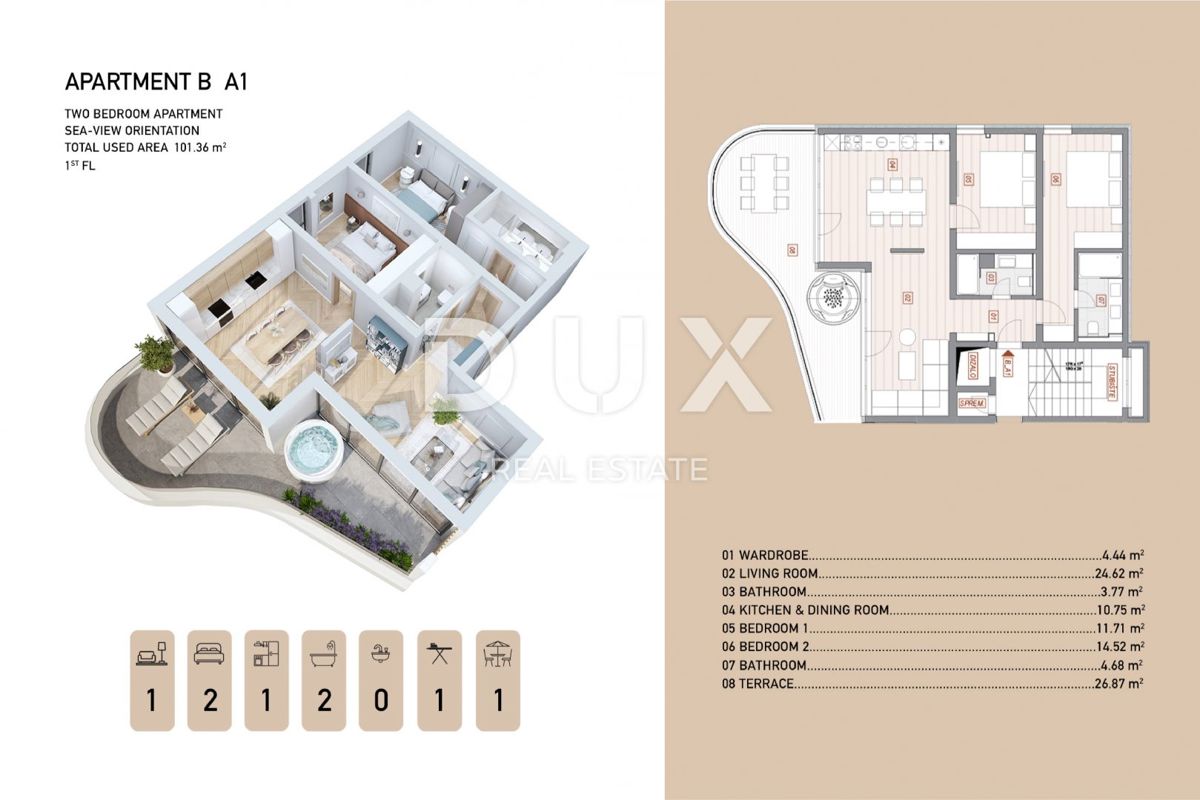 ABBAZIA, CENTRO - Nuova costruzione di design superiore con vista mare!