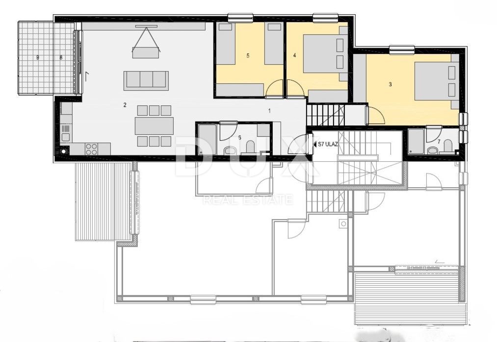 ISOLA DI PAG, MANDRE - appartamento esclusivo in un nuovo edificio con terrazza e giardino, proprio accanto alla costa e con vista panoramica sul mare