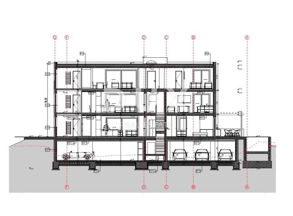 OPATIJA, IČIĆI - terreno con permesso di costruzione per un edificio di lusso, 5 appartamenti e vista panoramica sul mare