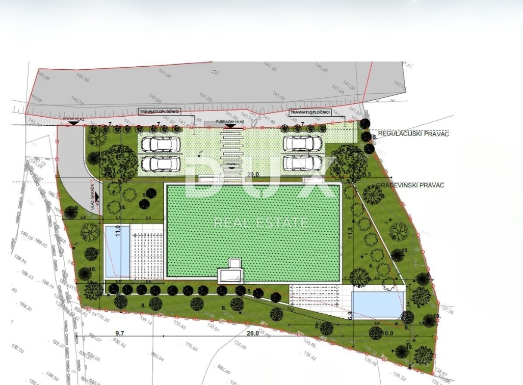 OPATIJA, IČIĆI - terreno con permesso di costruzione per un edificio di lusso, 5 appartamenti e vista panoramica sul mare