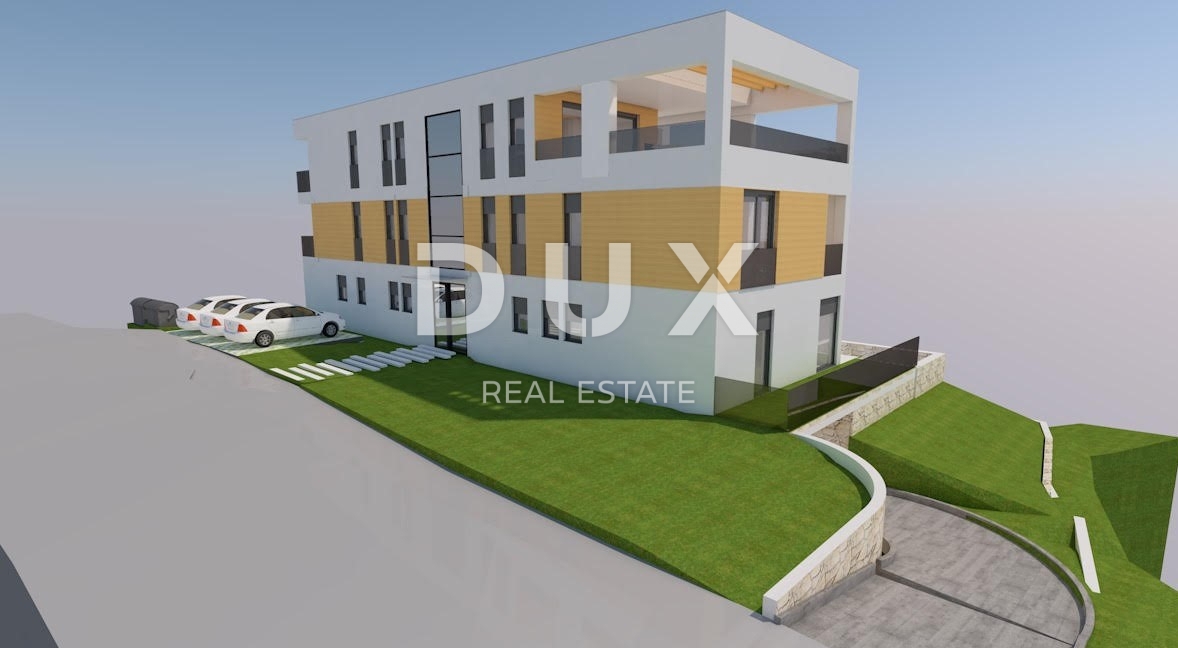 OPATIJA, IČIĆI - terreno con permesso di costruzione per un edificio di lusso, 5 appartamenti e vista panoramica sul mare