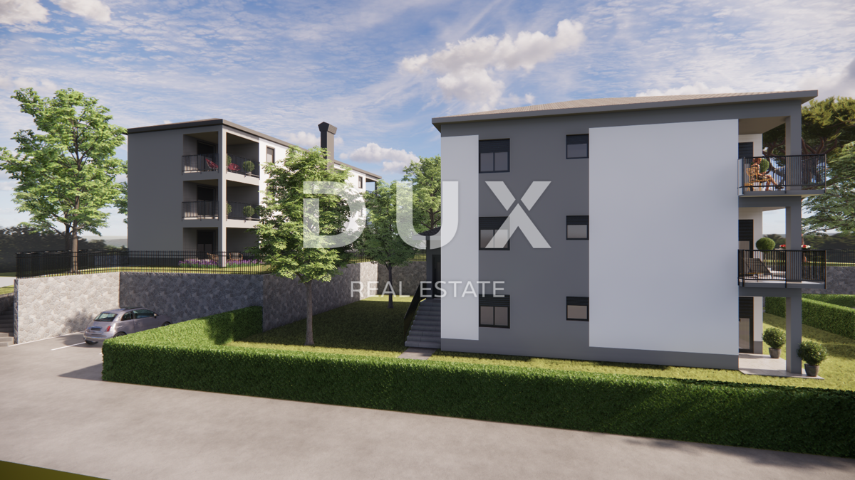 MATULJI, JUŠIĆI, JURDANI- appartamento 1° piano 80,12 m2 in un nuovo edificio DB+2S con giardino 