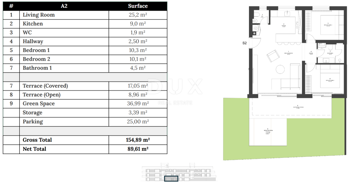 ZADAR, ZATON - Nuovo edificio con giardino a 45 metri dalla spiaggia! A2