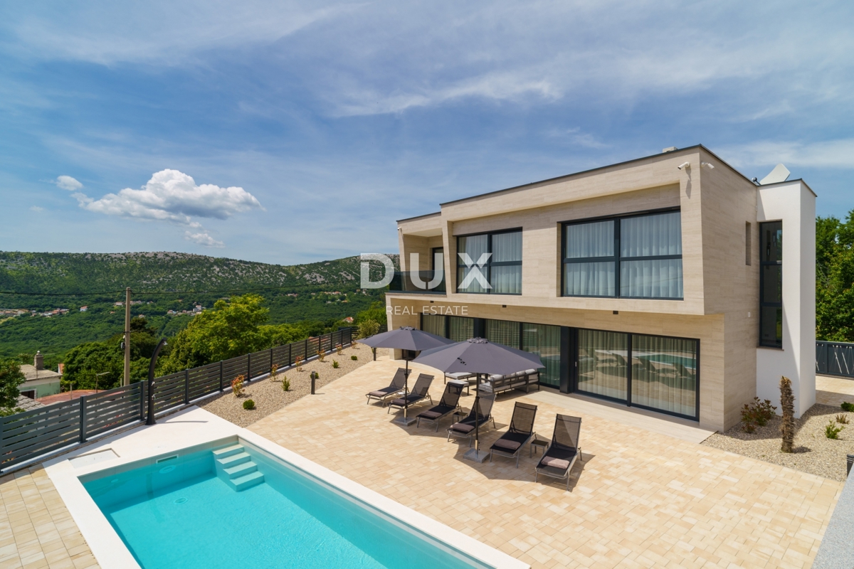 CRIKVENICA, BRIBIR - villa moderna con piscina, vista mare