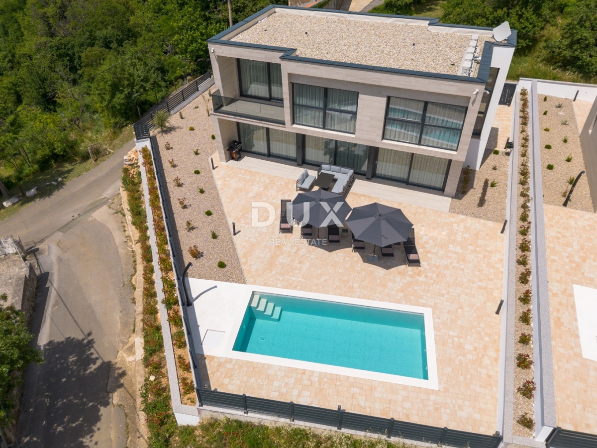 CRIKVENICA, BRIBIR - villa moderna con piscina, vista mare