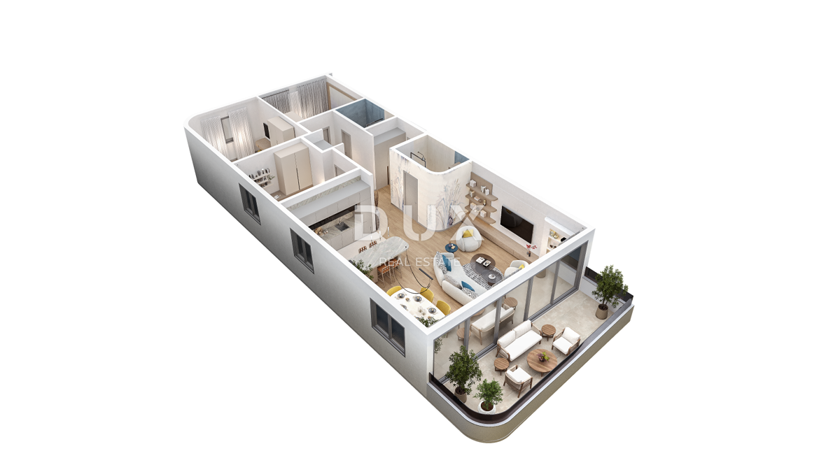 RIJEKA, KANTRIDA - Appartamento di 151 m2 in un lussuoso edificio di nuova costruzione a soli 250 metri dal mare con garage e vista panoramica sul mare