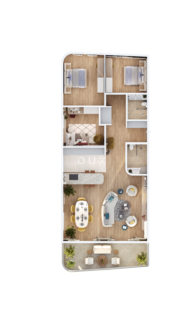 RIJEKA, KANTRIDA - Appartamento di 151 m2 in un lussuoso edificio di nuova costruzione a soli 250 metri dal mare con garage e vista panoramica sul mare