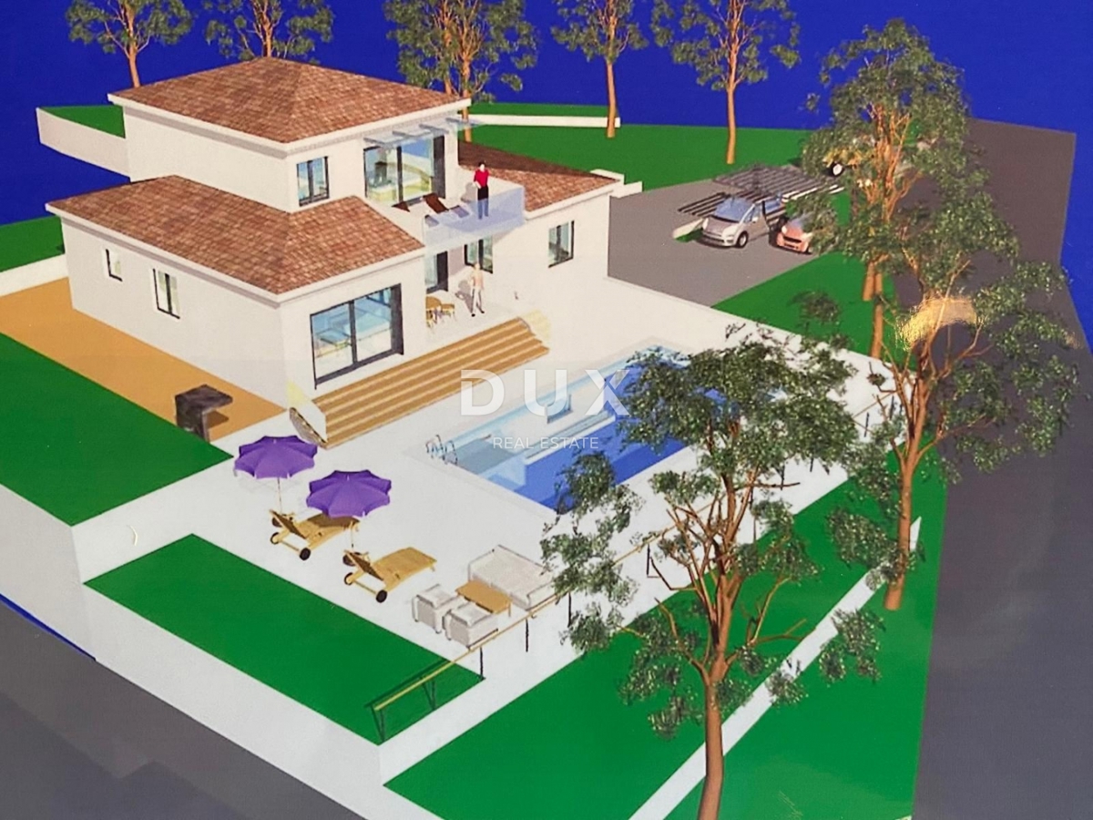 ABBAZIA, LOVRAN - terreno edificabile di 2.078 m2 con vista mare e PERMESSO DI COSTRUZIONE per una casa indipendente con piscina! OCCASIONE!