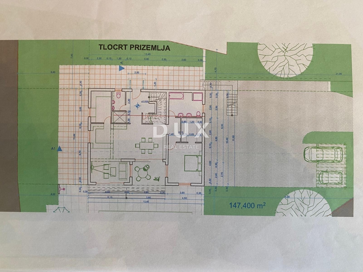 ABBAZIA, LOVRAN - terreno edificabile di 2.078 m2 con vista mare e PERMESSO DI COSTRUZIONE per una casa indipendente con piscina! OCCASIONE!