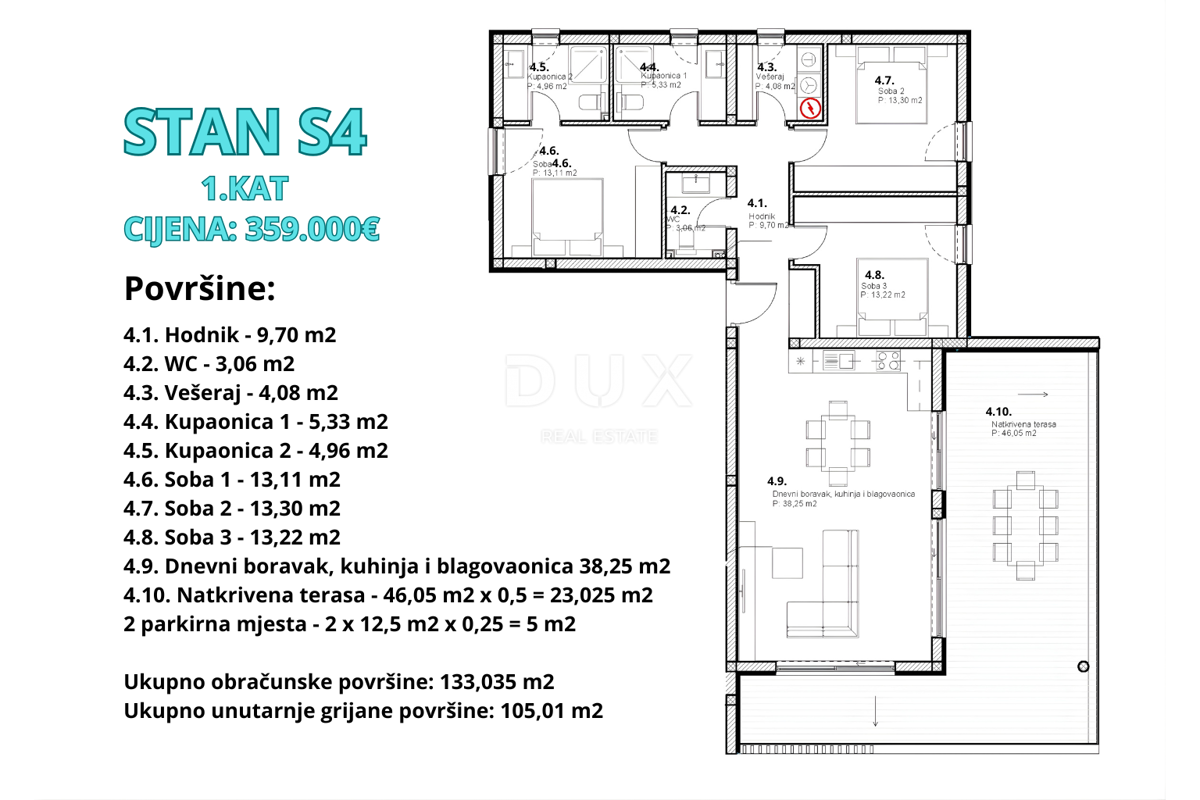 SEBENICO, TRIBUNJ – Appartamento con vista mare in un nuovo edificio! OCCASIONE!