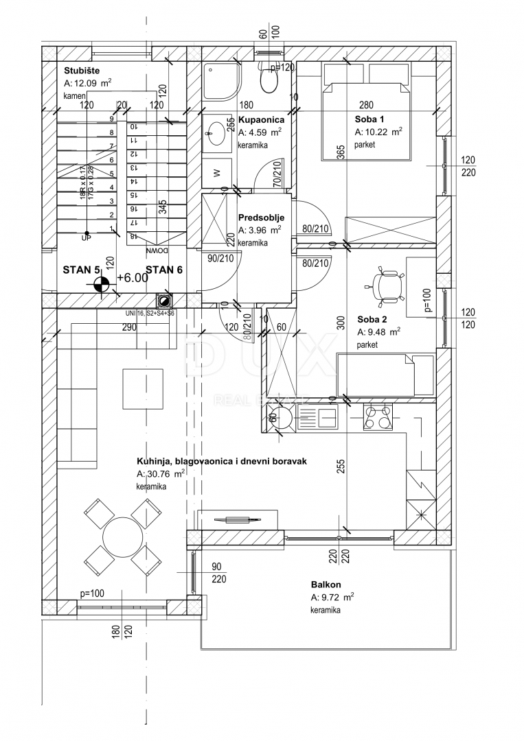 RIJEKA, VIŠKOVO - appartamento 6. (68 m2) IN NUOVA COSTRUZIONE 2 CAMERE DA LETTO + SOGGIORNO, EDIFICIO URBANO VIŠKOVO! OPPORTUNITÀ!