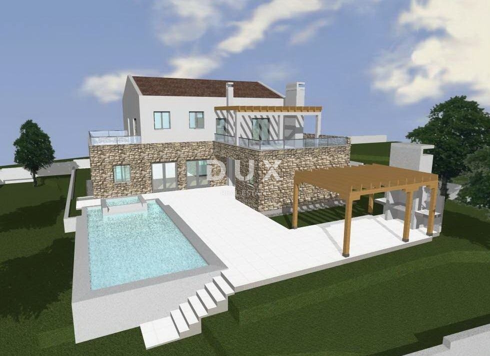 ISTRIA, VIŠNJAN - Terreno edificabile con permesso e vista mare