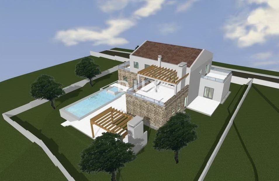 ISTRIA, VIŠNJAN - Terreno edificabile con permesso e vista mare