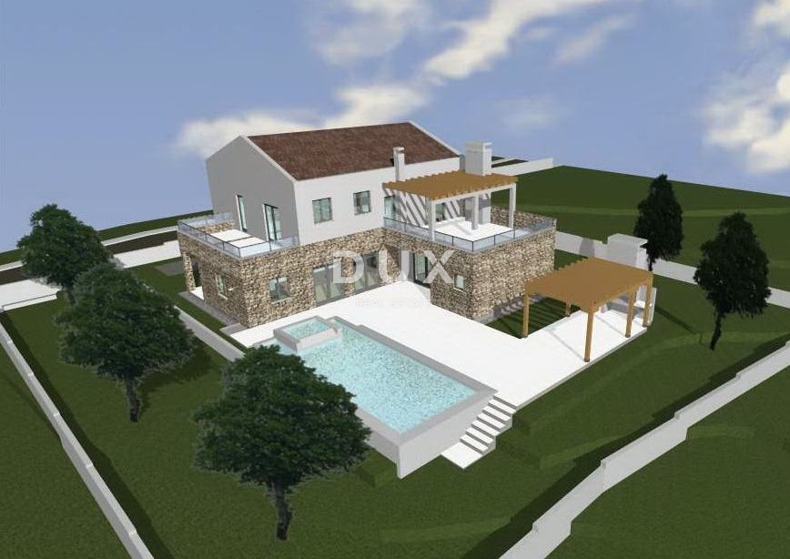 ISTRIA, VIŠNJAN - Terreno edificabile con permesso e vista mare