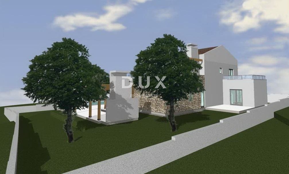 ISTRIA, VIŠNJAN - Terreno edificabile con permesso e vista mare