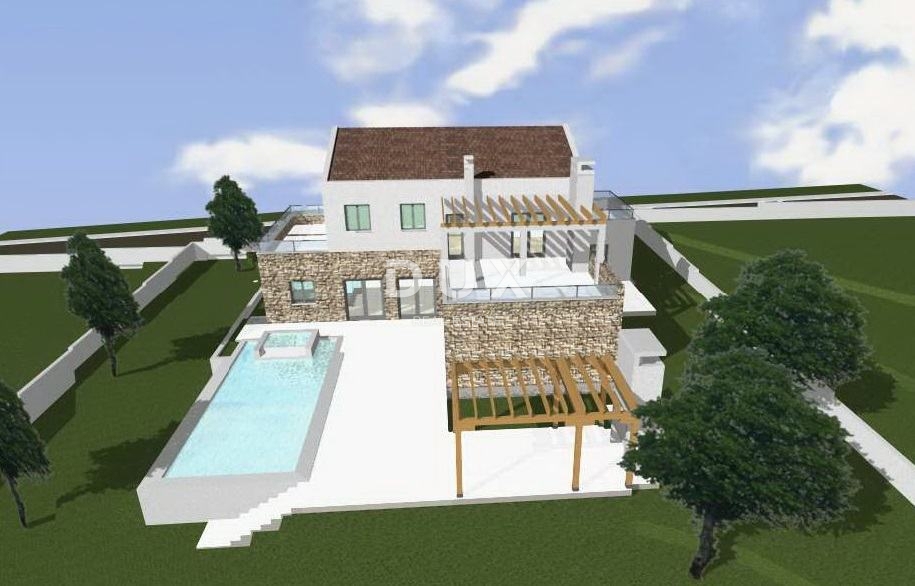 ISTRIA, VIŠNJAN - Terreno edificabile con permesso e vista mare