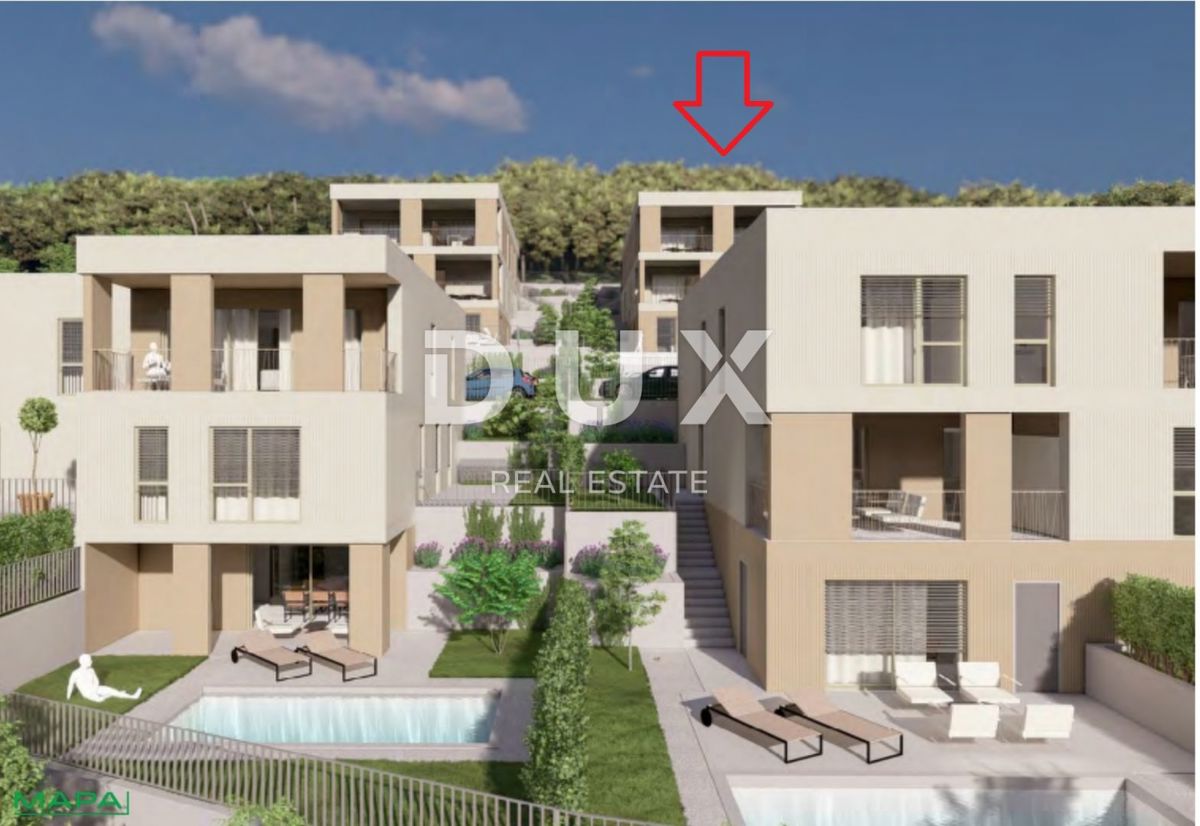 RIJEKA, KOSTRENA - appartamento esclusivo 138,86 m2 nuova costruzione con splendida vista mare + giardino 72,56m2 - S1-B