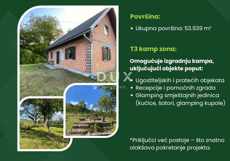 SLUNJ, PRIMIŠLJE - Opportunità di investimento - terreno edificabile per il campeggio zona T3!