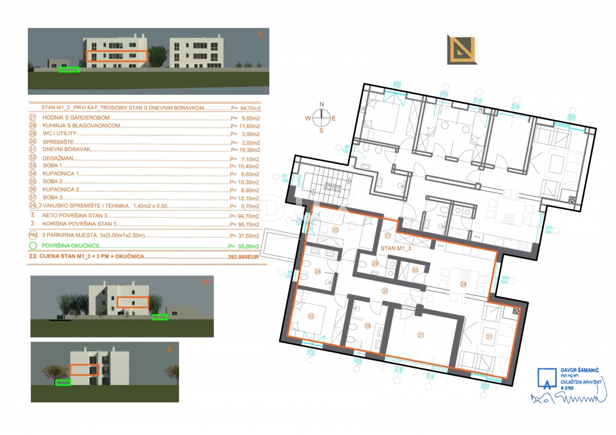 Appartamento Marčelji, Viškovo, 82,90m2