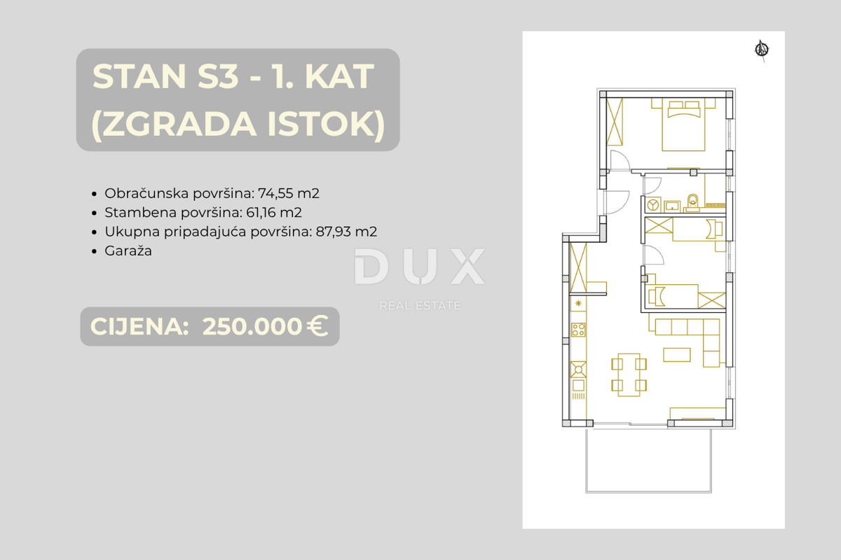 ŠIBENIK, BRODARICA – Attico in un nuovo edificio con terrazza di 60 m² e garage, a 270 m dal mare
