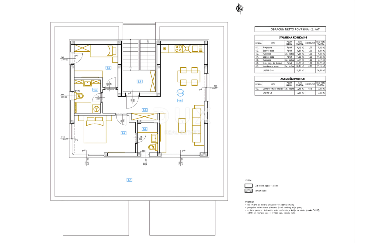 ŠIBENIK, BRODARICA – Attico in un nuovo edificio con terrazza di 60 m² e garage, a 270 m dal mare