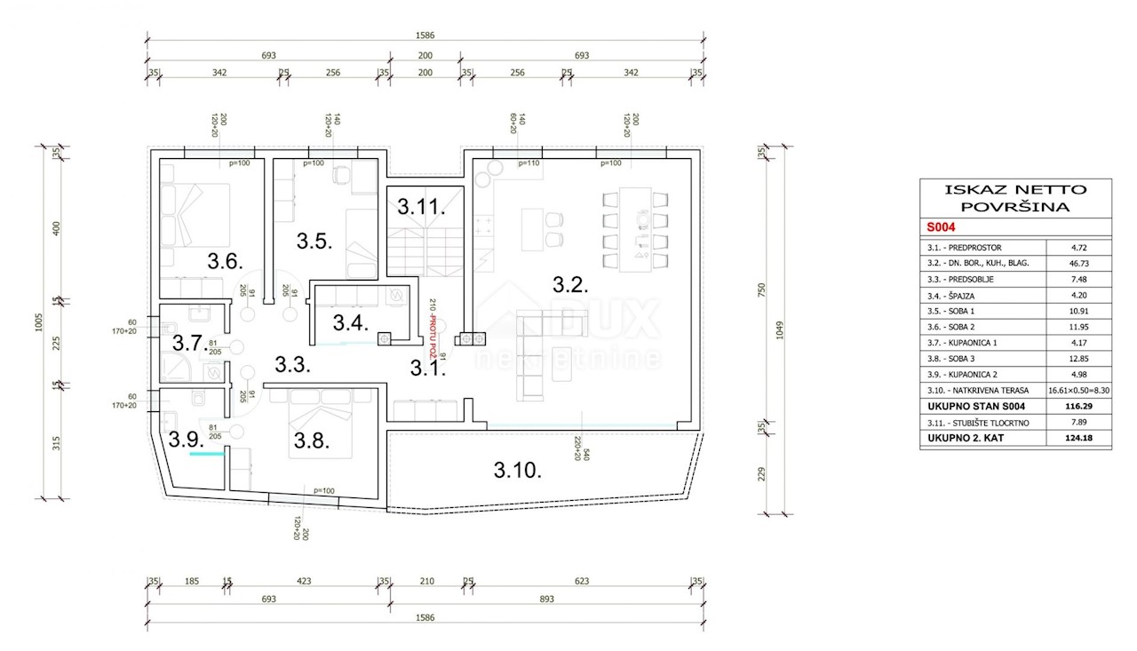 Appartamento Veli vrh, Pula, 116,29m2