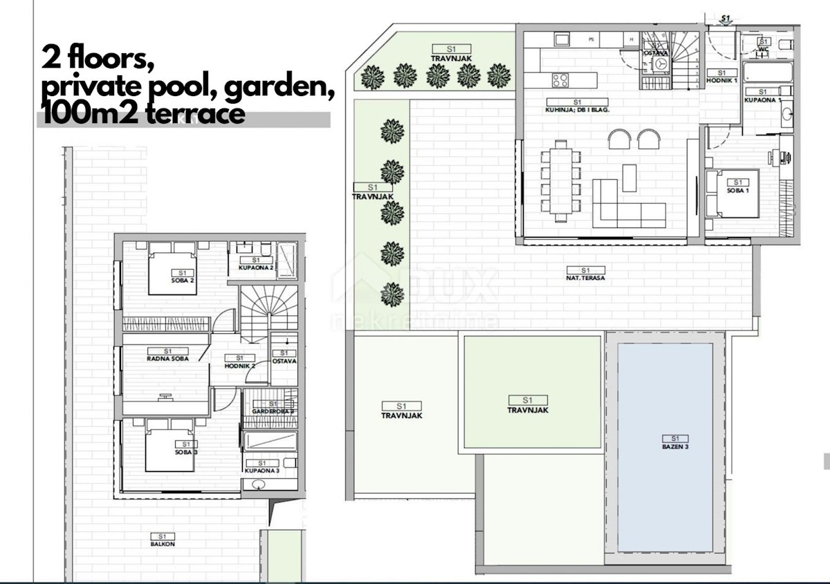 OPATIJA, CENTRO - appartamento più grande in un nuovo edificio esclusivo sopra il centro di Opatija con piscina privata, garage, vista sul Quarnero