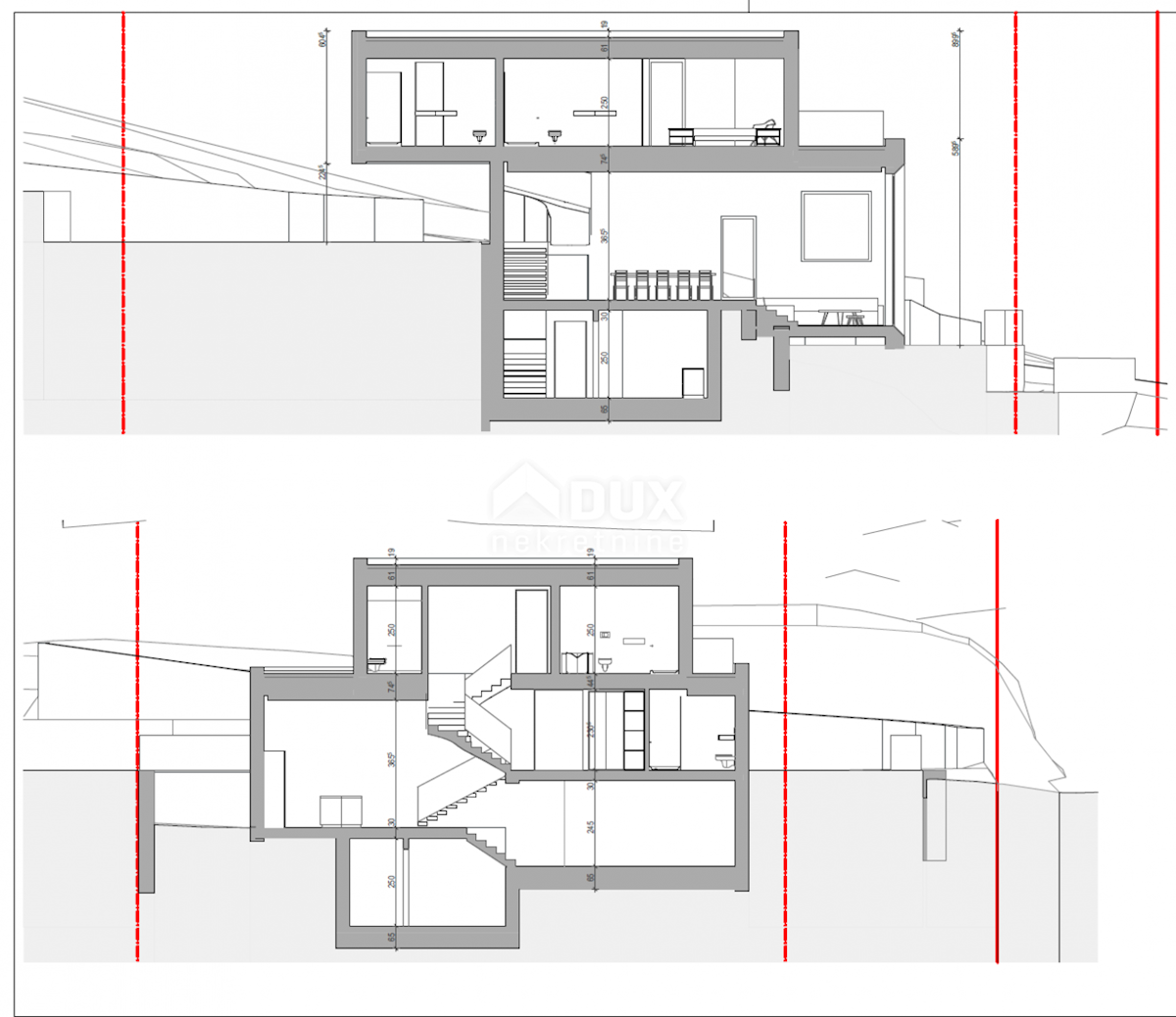 OPATIJA, CENTRO - terreno 929m2 per villa con piscina con permesso di costruzione, centro di Opatija, vista panoramica