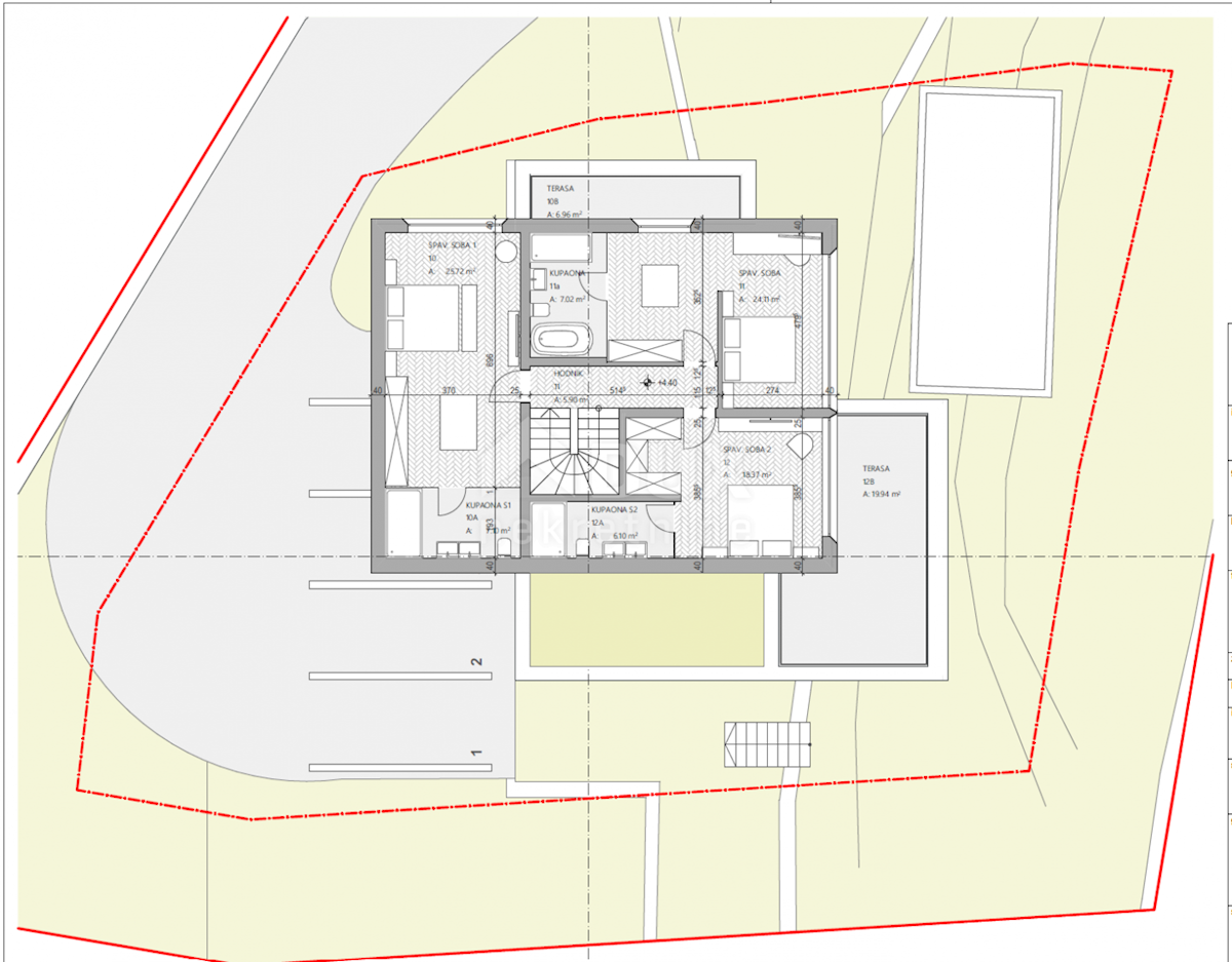 OPATIJA, CENTRO - terreno 929m2 per villa con piscina con permesso di costruzione, centro di Opatija, vista panoramica