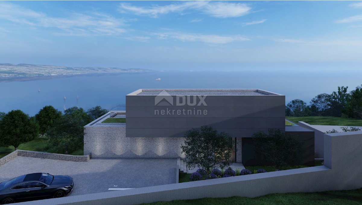 OPATIJA, CENTRO - terreno 929m2 per villa con piscina con permesso di costruzione, centro di Opatija, vista panoramica