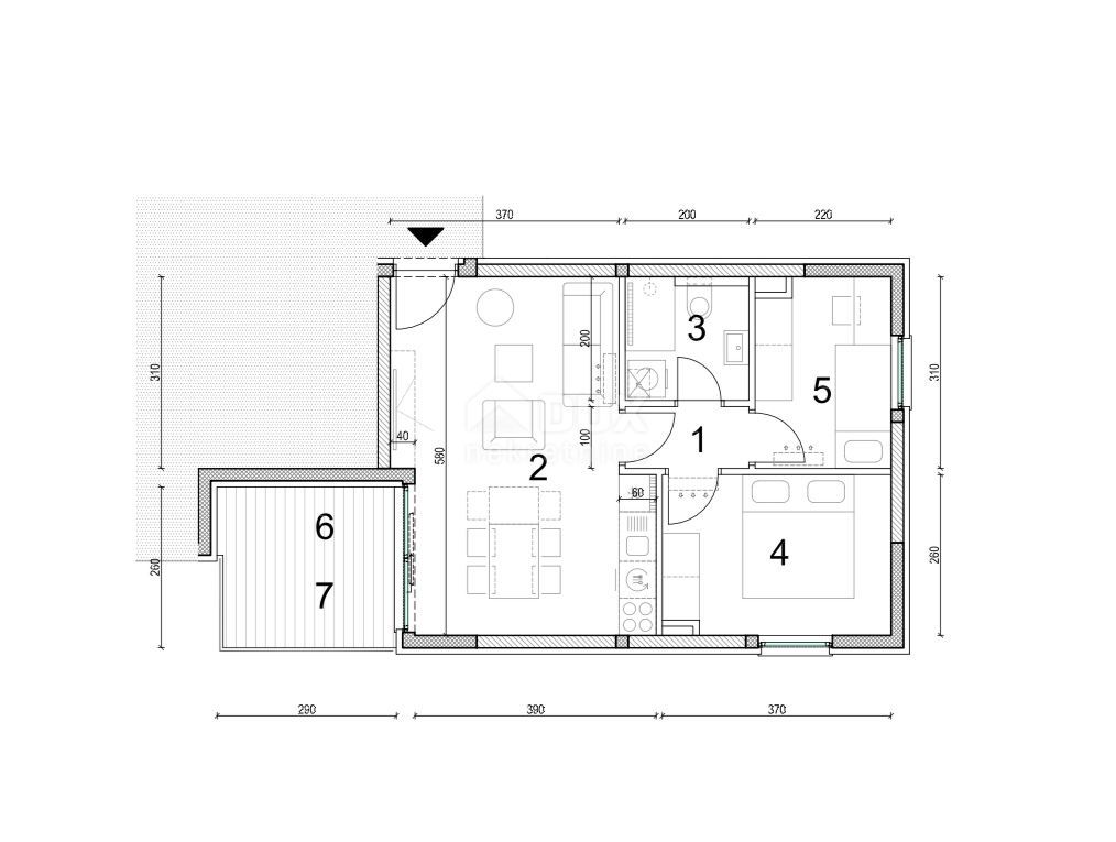 PAG, NOVALJA - Moderno appartamento con vista mare, S.2.3.