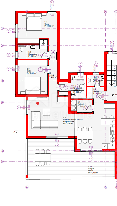 Appartamento Tribunj, 123m2