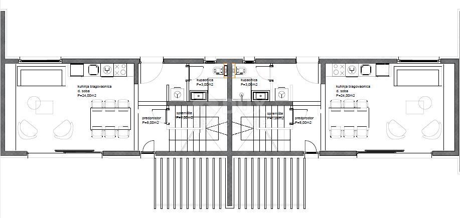 ZADAR, PRIVLAKA - Casa a schiera con piscina a 100 metri dal mare