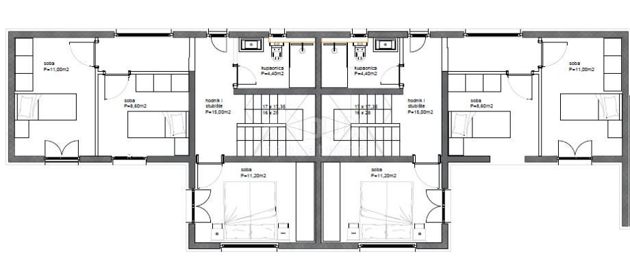 ZADAR, PRIVLAKA - Casa a schiera con piscina a 100 metri dal mare