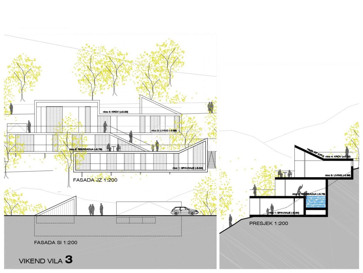 GORSKI KOTAR, FUŽINE - progetto unico nel cuore del Gorski kotar, terreno edificabile di 2140 m2 con progetto per una villa, opportunità di investimento!