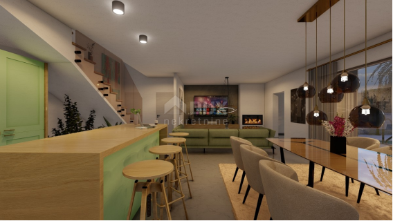 ISOLA DI KRK, MALINSKA - casa bifamiliare con piscina in costruzione