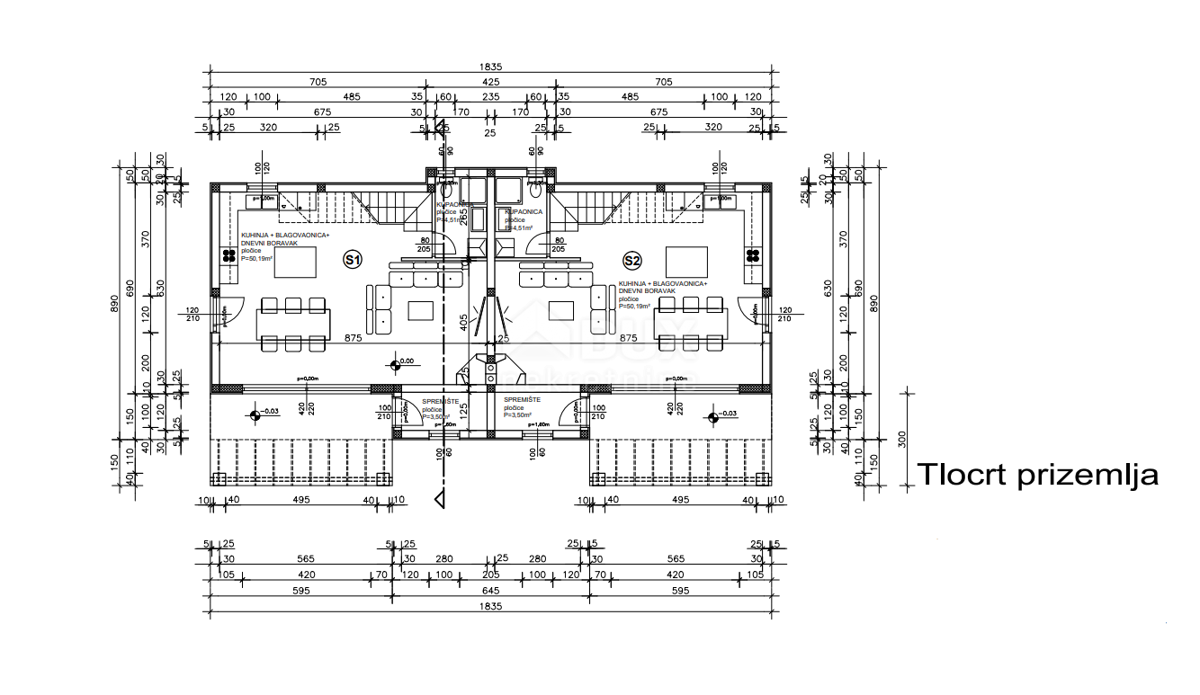 ISOLA DI KRK, MALINSKA - casa bifamiliare con piscina in costruzione