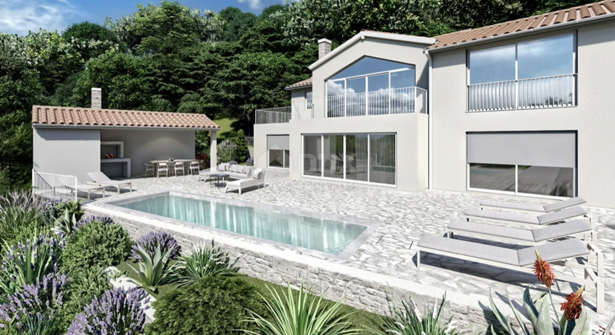 OPATIJA, LOVRAN, IKA - villa 230 m2 con vista panoramica sul mare e piscina + giardino paesaggistico 930 m2!!! OPPORTUNITÀ!!!