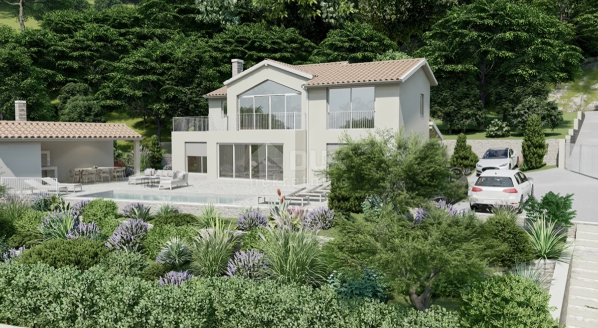 OPATIJA, LOVRAN, IKA - villa 230 m2 con vista panoramica sul mare e piscina + giardino paesaggistico 930 m2!!! OPPORTUNITÀ!!!