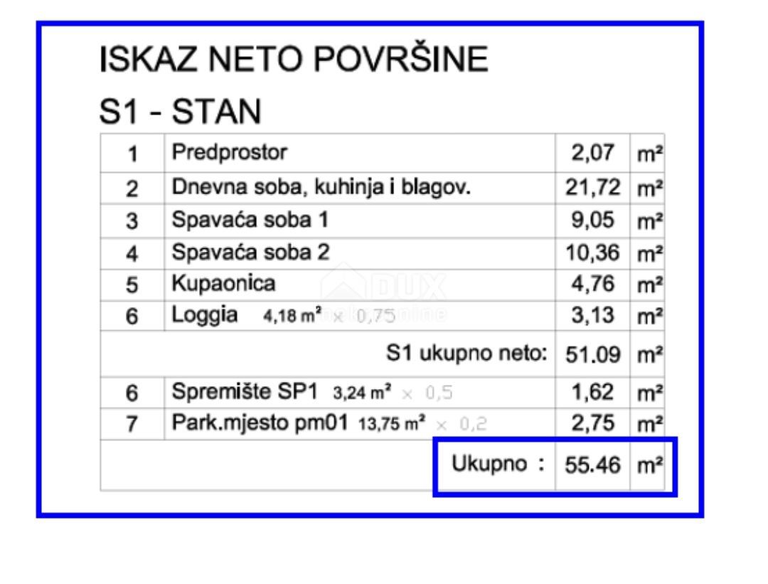 Appartamento Veli vrh, Pula, 55,46m2